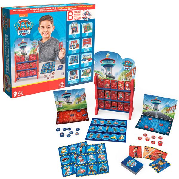 Spin Master Games - Paw Patrol: Games HQ - Spielesammlung mit 8 spaßigen Kinderspielklassikern für 2-4 Fellfreunde ab 4 Jahren