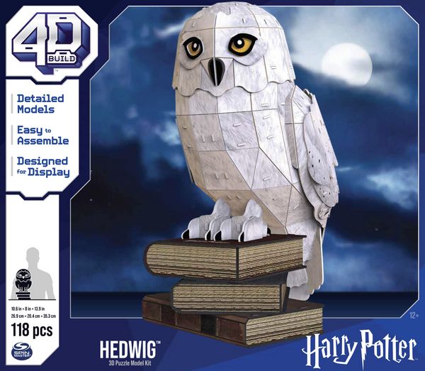 4D Build - Harry Potter, 3D-Puzzle der beliebten Schnee-Eule Hedwig aus hochwertigem Karton, 118 Teile, für Harry Potter Fans ab 12 Jahren