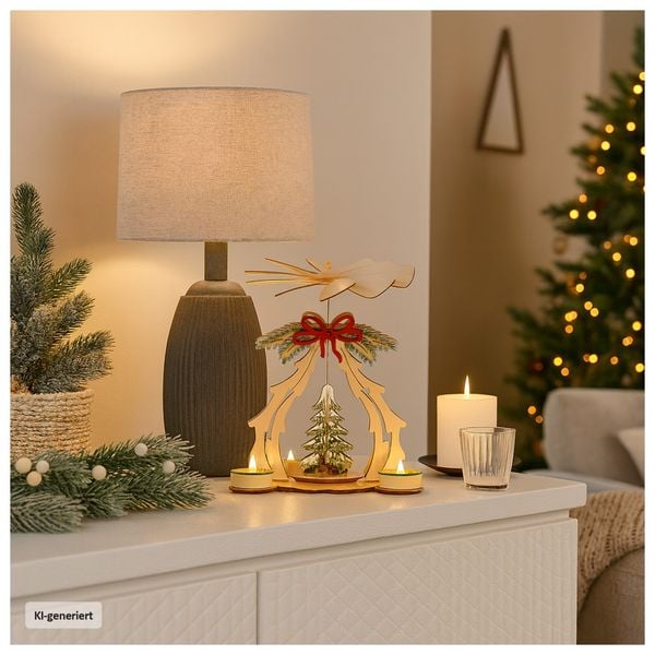 HTI-Living Weihnachtspyramide mit Tannenbaum und Schleife