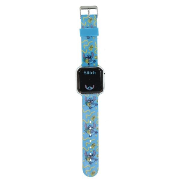 Accutime LED-Kinderuhr Lilo & Stitch (blau), Stitch Digitaluhr mit LED-Anzeige