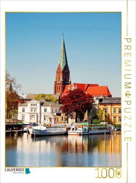 CALVENDO Puzzle Blick zum Dom und Anlegestelle der Weiße Flotte 1000 Teile Lege-Größe 64x48cm Foto-Puzzle für glückliche Stunden