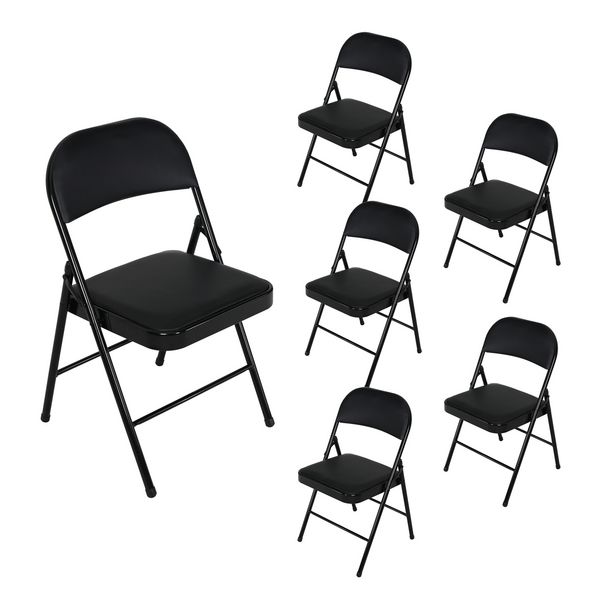 HTI-Living Klappstuhl Wedigo PVC Schwarz 6er Set Klappstuhl Wedigo PVC Schwarz 6er Set