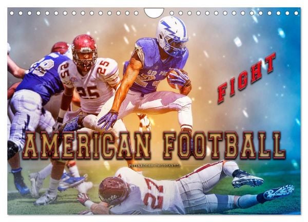 American Football - Fight (Wandkalender 2026 DIN A4 quer), CALVENDO Monatskalender