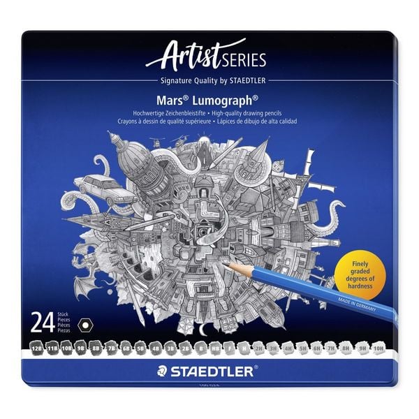 STAEDTLER Mars Schreib- und Zeichbedarf Mars Lumograph 100 Zeichenbleistift, 24er Set