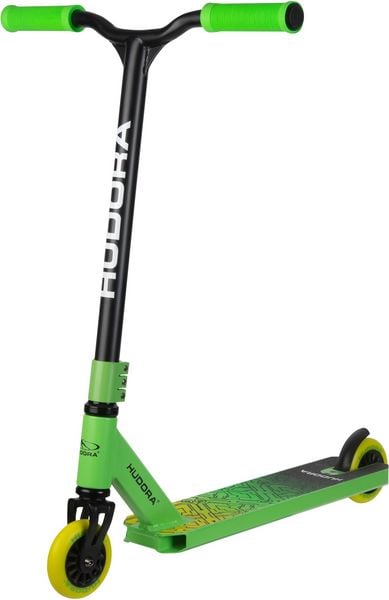 HUDORA 14057 - Stunt Scooter Kids grün, Cityroller für Kinder von ca. 6-10 Jahren