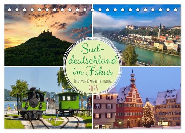Süddeutschland im Fokus (Tischkalender 2025 DIN A5 quer), CALVENDO Monatskalender