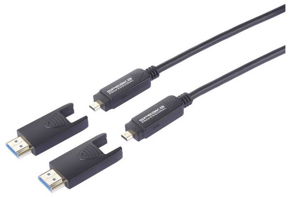 SpeaKa Professional Glasfaser / HDMI Anschlusskabel HDMI-A Stecker, HDMI-Micro-D Stecker, HDMI-A Stecker, HDMI-Micro-D Stecker 10