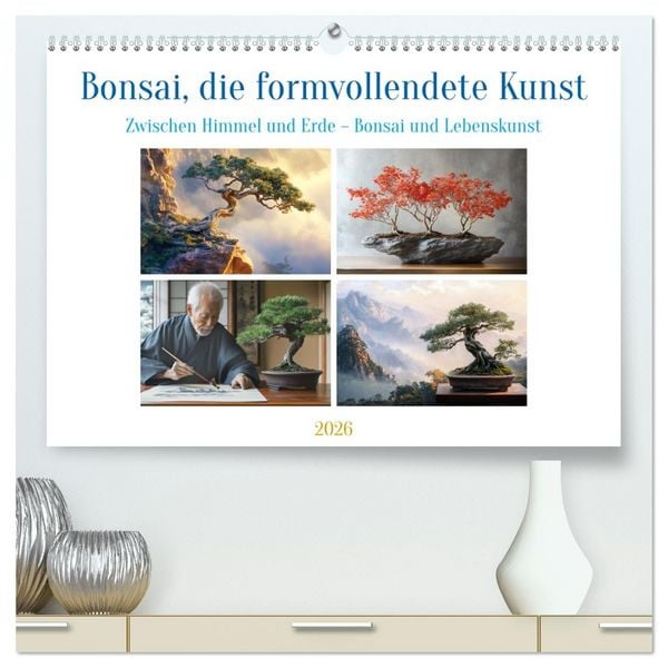 Bonsai, die formvollendete Kunst (hochwertiger Premium Wandkalender 2026 DIN A2 quer), Kunstdruck in Hochglanz
