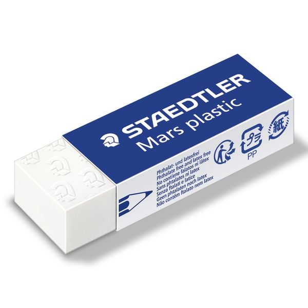 STAEDTLER Mars Schreib- und Zeichbedarf Mars plastic 52650, Radierer in Premium-Qualität, 1 Stück