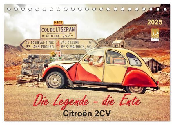 Die Legende - die Ente, Citroën 2CV (Tischkalender 2025 DIN A5 quer), CALVENDO Monatskalender