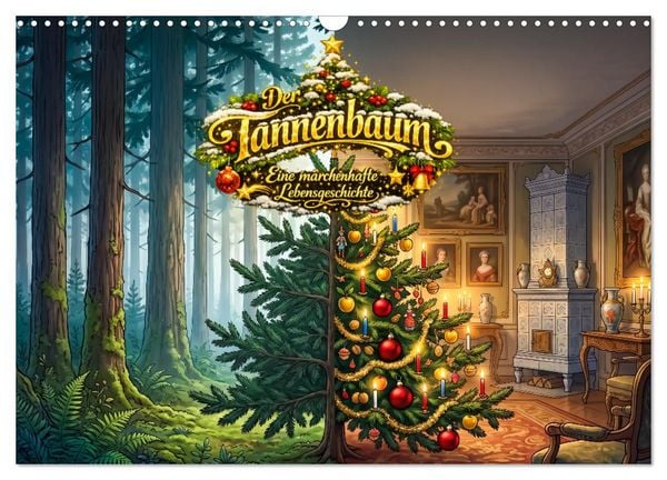 Der Tannenbaum - Eine märchenhafte Lebensgeschichte (Wandkalender 2027 DIN A3 quer), CALVENDO Monatskalender