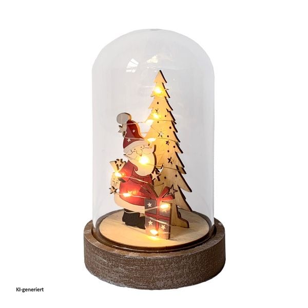 HTI-Living Beleuchtete Weihnachtsdekoration Weihnachtsmann mit Geschenk