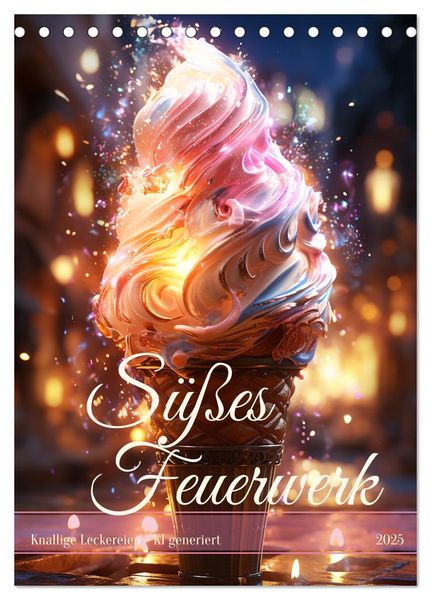 Süßes Feuerwerk (Tischkalender 2025 DIN A5 hoch), CALVENDO Monatskalender
