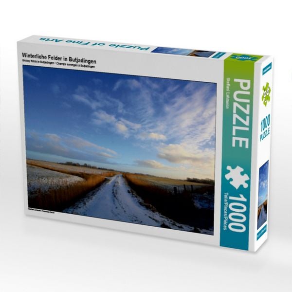 CALVENDO Puzzle Winterliche Felder in Butjadingen 1000 Teile Puzzle quer 1000 Teile Lege-Größe 64 × 48 cm Foto-Puzzle für glückliche Stunden