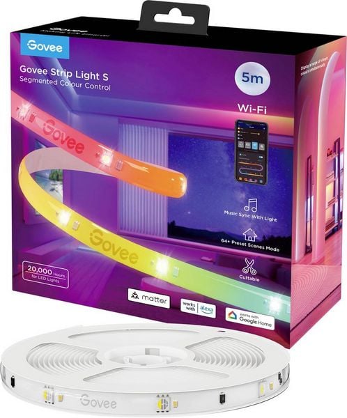 Govee LED Strip Lights Matter ready 5 Meter H612ACD1 LED-Streifen-Basisset 230 V, 24 V RGB 1 St.