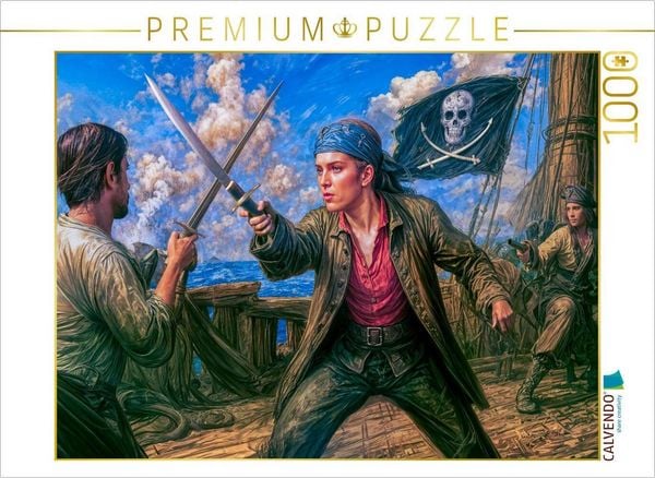 CALVENDO Puzzle Mary Read - Legendäre Piratin in dramatischer Szene Puzzle 1000 Teile Lege-Größe 64x48cm Foto-Puzzle für glückliche Stunden
