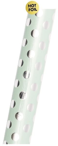 Geschenkpapier Mint Punkte Silber