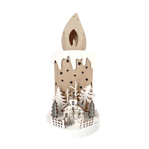 HTI-Living Weihnachtsdeko Kerze und Kirche Weihnachtsdeko Kerze und Kirche
