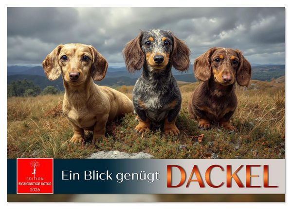 Dackel - ein Blick genügt (Tischkalender 2026 DIN A5 quer), CALVENDO Monatskalender