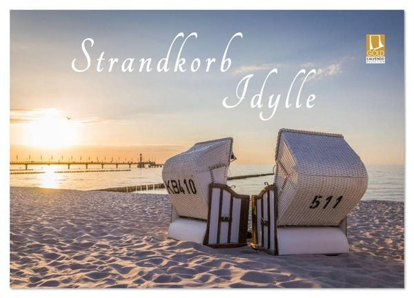 Strandkorb Idylle (Wandkalender 2026 DIN A2 quer), CALVENDO Monatskalender