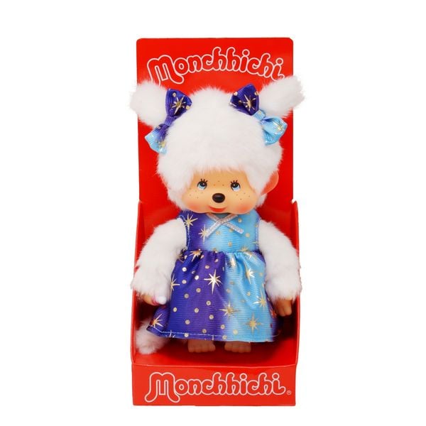 Monchhichi Plüschfigur Mädchen mit Sternenlicht Kleid 20cm