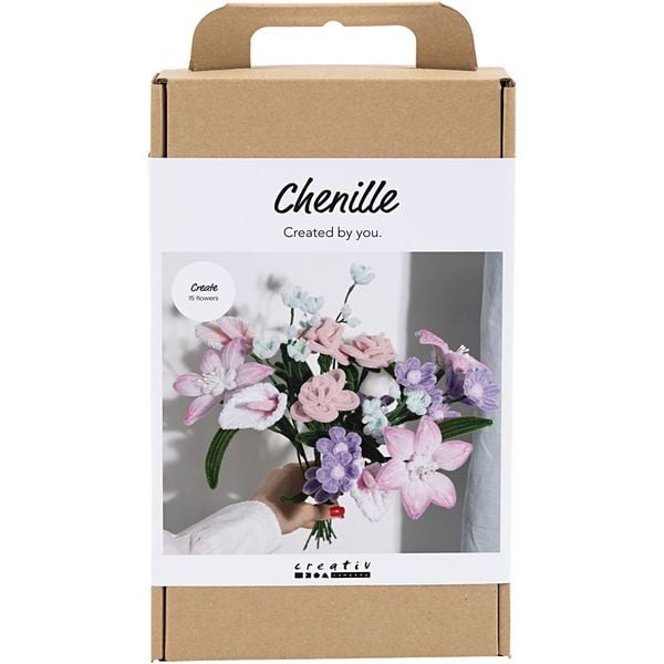 Creativ Company Kreativ Set Blumen aus Pfeifenreinigern, Blumen, Pastellfarben