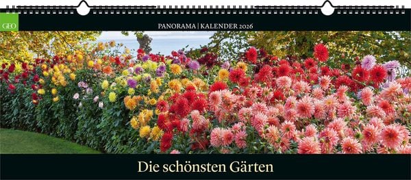 GEO Panorama: Die schönsten Gärten 2026 - Panorama-Kalender - Wand-Kalender - Groß-Format - Bildkalender - 120x50 cm