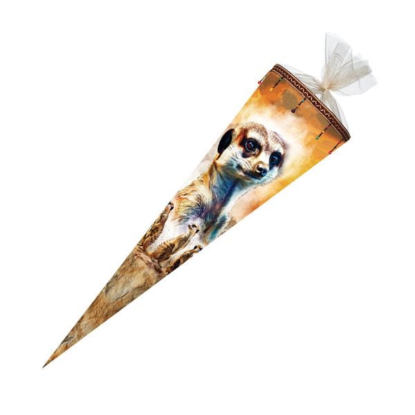 Nestler Schultüte Erdmännchen eckig mit Tüllverschluss 85cm