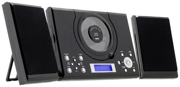 Roxx MC 201 Stereoanlage AUX, CD, UKW, Inkl. Fernbedienung, Inkl. Lautsprecherbox, Weckfunktion Schwarz