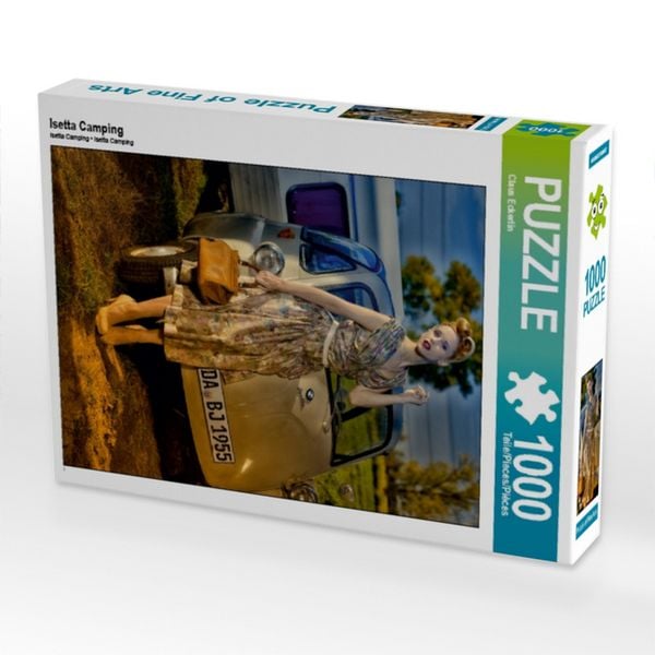 CALVENDO Puzzle Isetta Camping 1000 Teile Lege-Größe 64x48cm Foto-Puzzle für glückliche Stunden