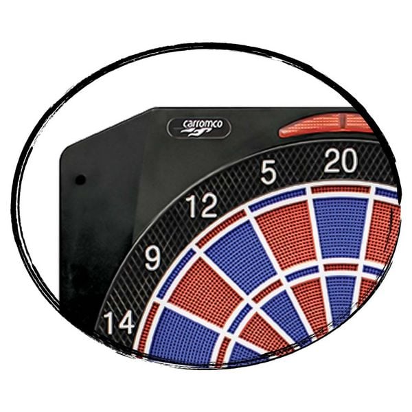 CARROMCO ELEKTRONIK DARTBOARD TOPAZ-901, MIT ADAPTER, 2-LOCH ABSTAND