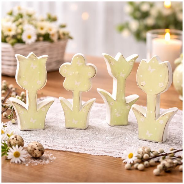 HTI-Living Blumen Spring Festival Green 4er Set Blumen Spring Festival Green 4er Set