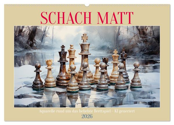 Schach Matt (Wandkalender 2026 DIN A2 quer), CALVENDO Monatskalender