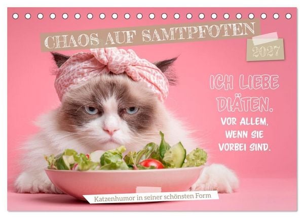 Chaos auf Samtpfoten (Tischkalender 2027 DIN A5 quer), CALVENDO Monatskalender