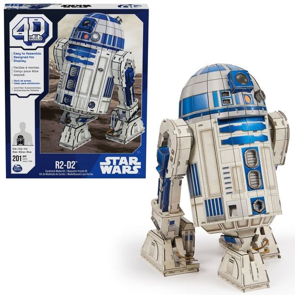 4D Build - Star Wars R2-D2 - detailreicher 3D-Modellbausatz aus hochwertigem Karton, 201 Teile, für Star Wars Fans ab 12 Jahren
