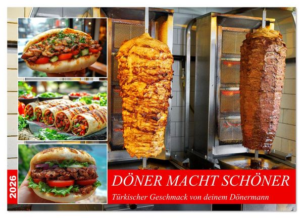 Döner macht schöner, türkischer Geschmack von deinem Dönermann (Wandkalender 2026 DIN A2 quer), CALVENDO Monatskalender