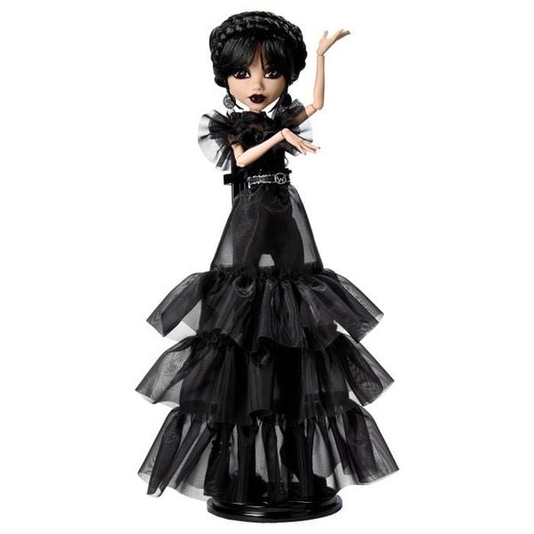 Monster High Wednesday Sammelpuppe, Rave’N Wednesday in schwarzem Kleid, inspiriert von der Tanzszene