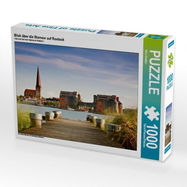 CALVENDO Puzzle Blick über die Warnow auf Rostock 1000 Teile Lege-Größe 64 x 48 cm Foto-Puzzle Bild von Rico Ködder