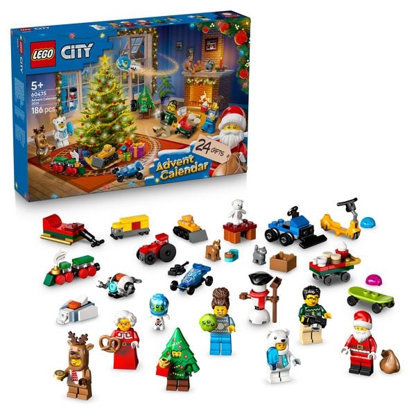LEGO City 60475 Adventskalender 2025, Kinder Geschenk, Spielzeug ab 5