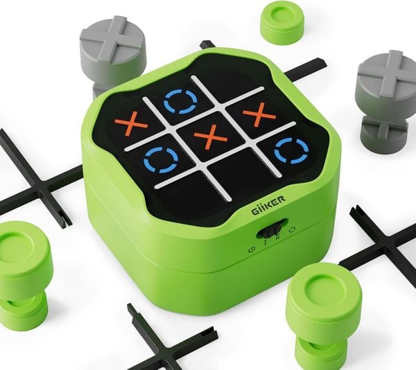 GiiKER Tic Tac Toe Bolt Elektronisches 3-in-1 Puzzle-Handheld-Spielkonsole, Logikspiel für Kinder und Erwachsene, grün
