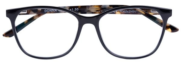 Lesebrille DONNA, schwarz, +1.00 dpt mit Etui