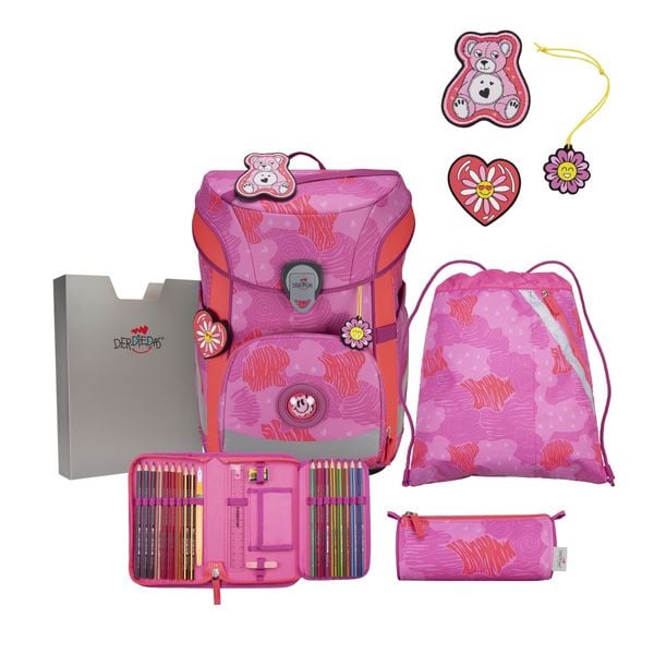DerDieDas Schulranzen Set ErgoFlex Easy, Schulranzen Set, 5tlg, Roses