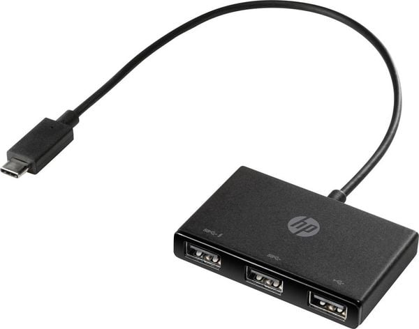 HP Z6A00AA USB-Hub 3 Port USB-A USB 3.2 Gen1 5 GBit/s mit USB-C® Stecker Schwarz HP USB-C to USB-A Hub