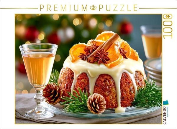 CALVENDO Puzzle Weihnachtliche Mürbeteig-Torte mit Orangenzersten und einem Hauch von Zimt und Anis 1000 Teile Lege-Größe 64x48cm Foto-Puzzle für glückliche Stunden