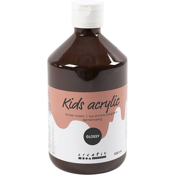 Creativ Company Acrylfarbe Glänzend, Braun, 500 ml/ 1 Fl.
