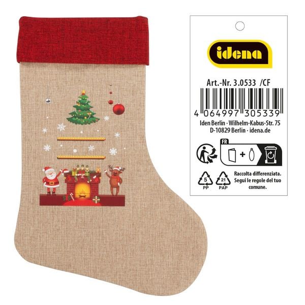 Idena Weihnachtsstrumpf Tannenbaum Kamin 31x46cm