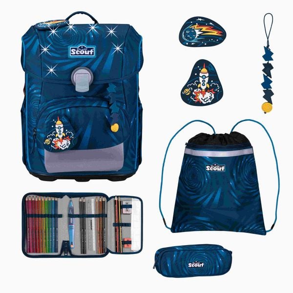 Scout Schulranzen Set Neo LED, Schulranzen Set, 4tlg, Rocket Rider