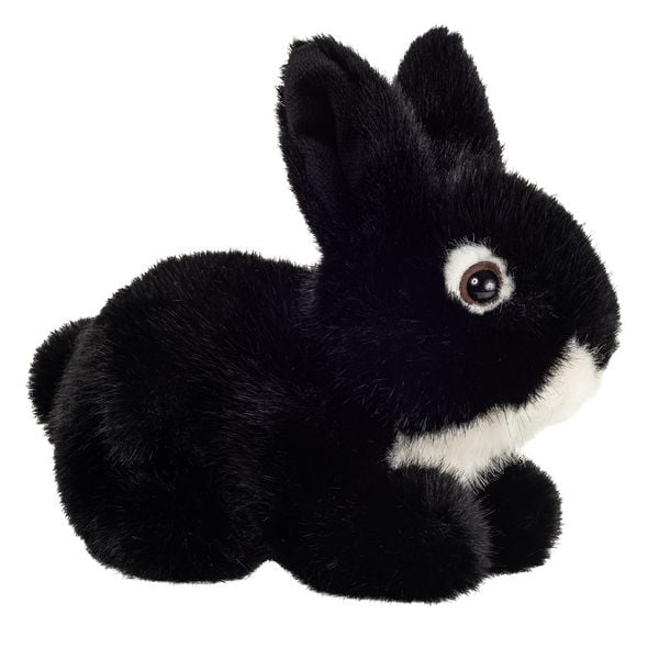 Hase sitzend schwarz 17 cm