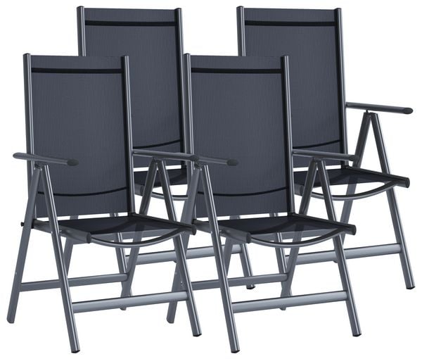 4er-Set Gartenstühle klappbar 7-fach verstellbar