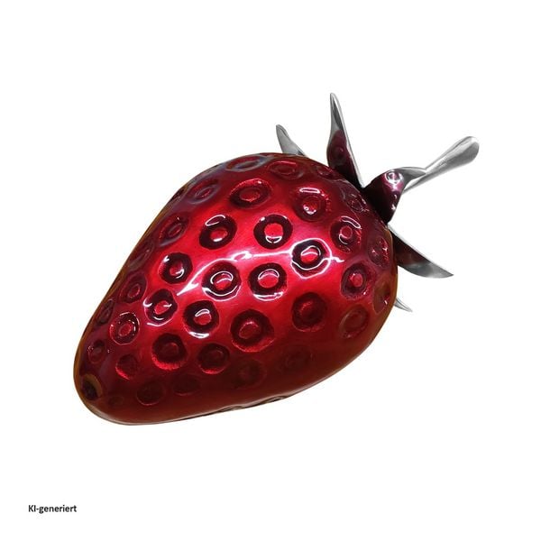 HTI-Living Deko Erdbeere Hochglanz Rot Aluminium Deko Erdbeere Hochglanz Rot Aluminium